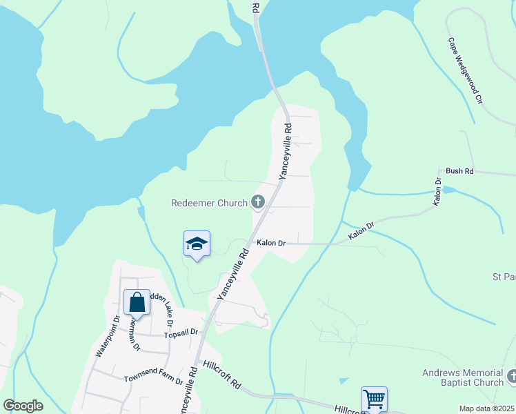 map of restaurants, bars, coffee shops, grocery stores, and more near 4709 Yanceyville Road in Browns Summit