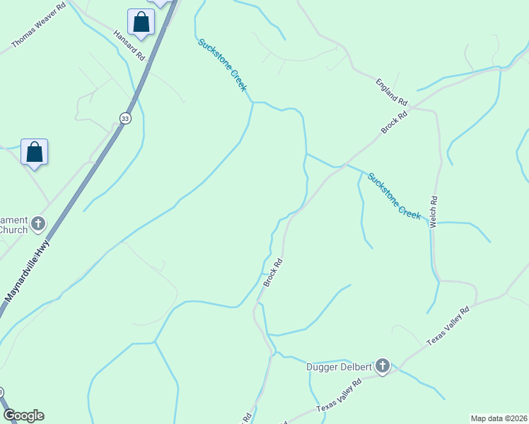map of restaurants, bars, coffee shops, grocery stores, and more near 9107 Brock Road in Knoxville