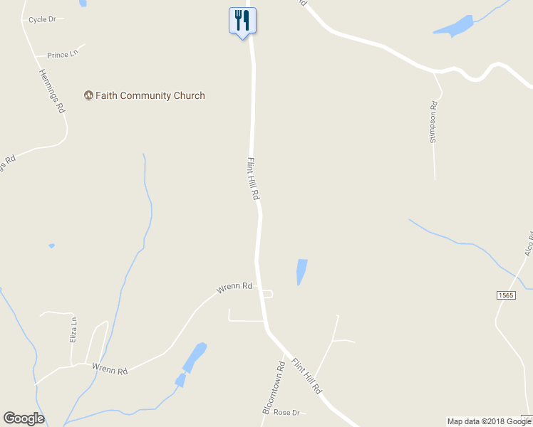 map of restaurants, bars, coffee shops, grocery stores, and more near 1852 Flint Hill Road in East Bend