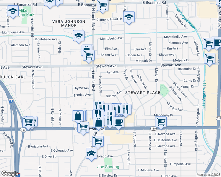 map of restaurants, bars, coffee shops, grocery stores, and more near 4437 Isabella Avenue in Las Vegas