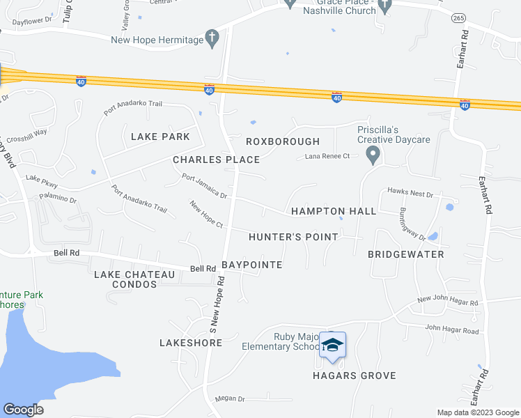 map of restaurants, bars, coffee shops, grocery stores, and more near 6129 Hampton Hall Way in Nashville