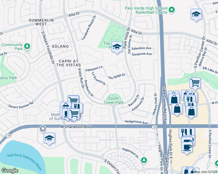 map of restaurants, bars, coffee shops, grocery stores, and more near 906 Armandito Drive in Las Vegas