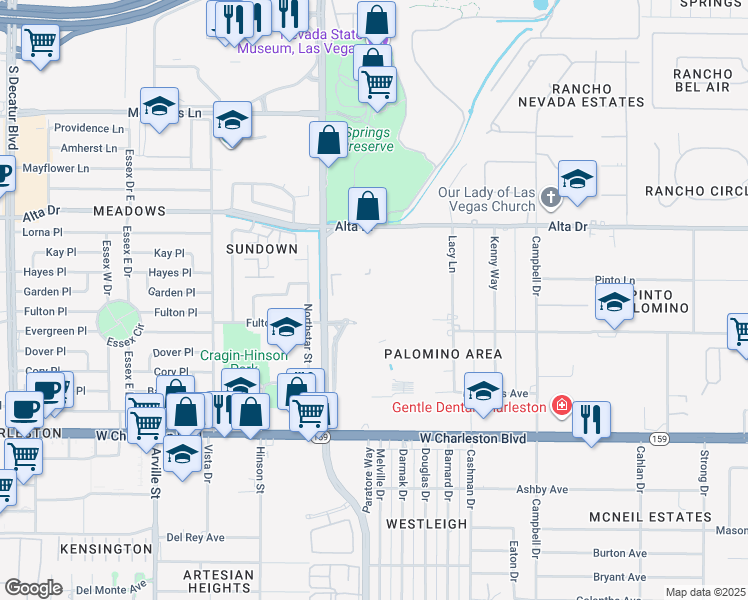 map of restaurants, bars, coffee shops, grocery stores, and more near in Las Vegas