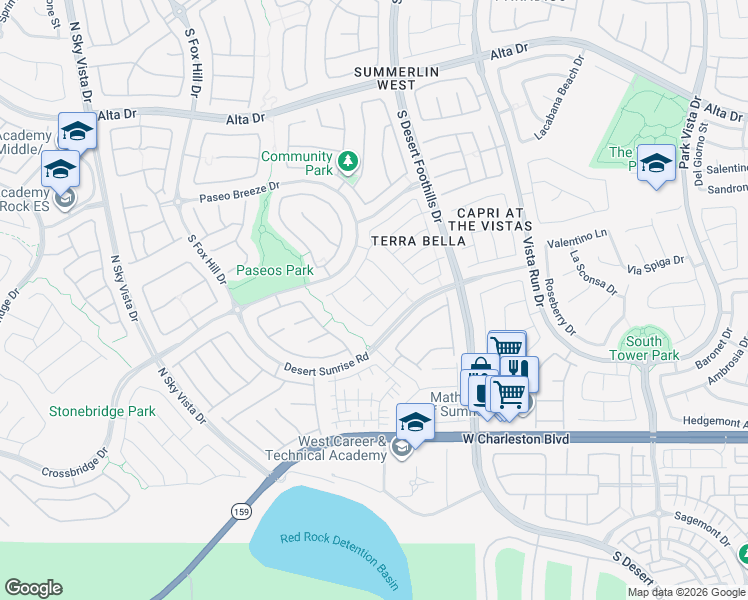 map of restaurants, bars, coffee shops, grocery stores, and more near 12042 West Cielo Amber Lane in Las Vegas