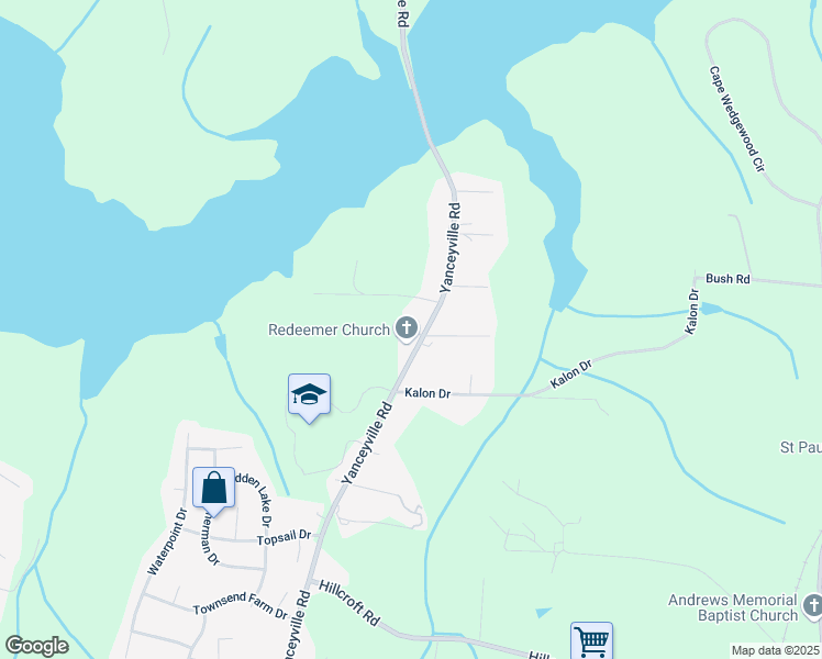 map of restaurants, bars, coffee shops, grocery stores, and more near 4709 Yanceyville Road in Browns Summit