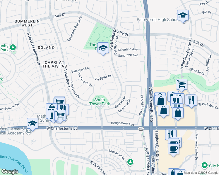 map of restaurants, bars, coffee shops, grocery stores, and more near 11320 Asilo Bianco Avenue in Las Vegas