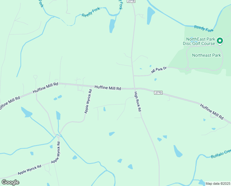 map of restaurants, bars, coffee shops, grocery stores, and more near 3324 Huffine Mill Road in Gibsonville