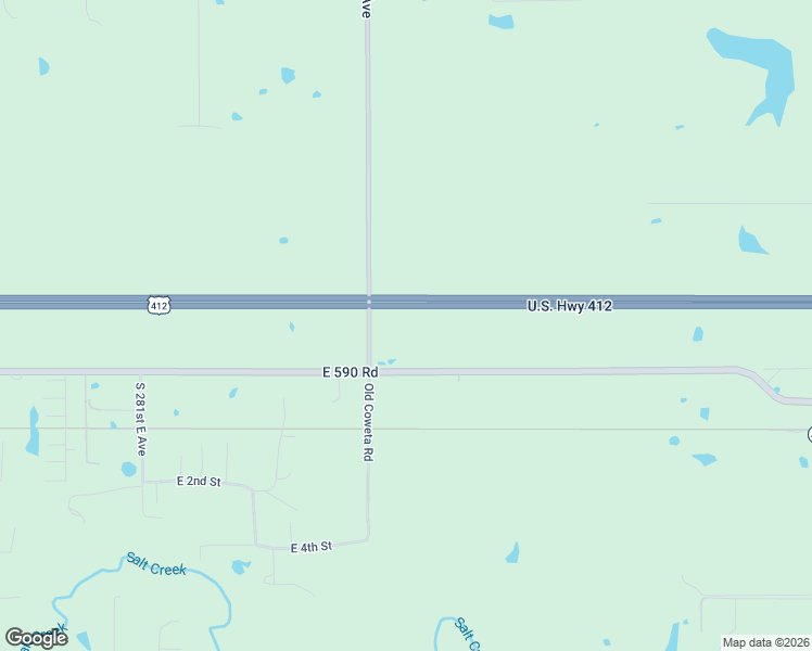 map of restaurants, bars, coffee shops, grocery stores, and more near 30905 South 4130 Road in Catoosa