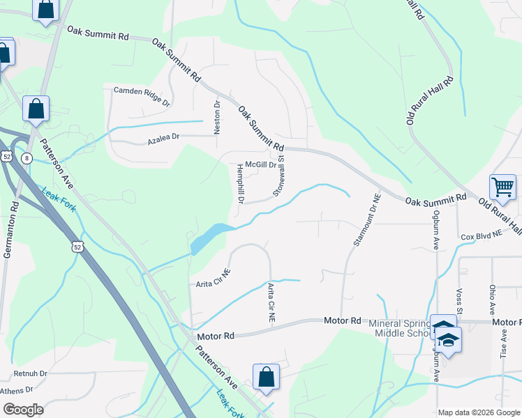 map of restaurants, bars, coffee shops, grocery stores, and more near 4823 Stonewall Street in Winston-Salem