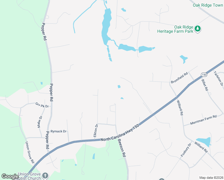 map of restaurants, bars, coffee shops, grocery stores, and more near 2227 Beeson Road in Oak Ridge