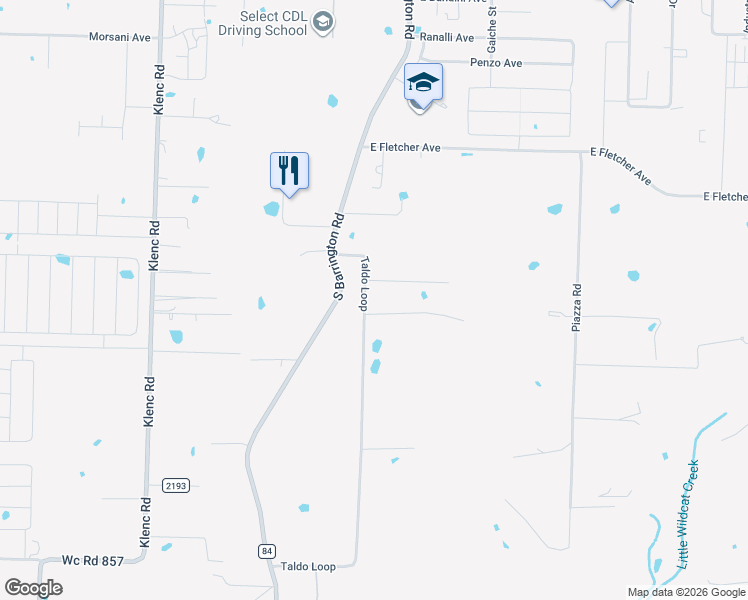map of restaurants, bars, coffee shops, grocery stores, and more near 983 Taldo Loop in Springdale