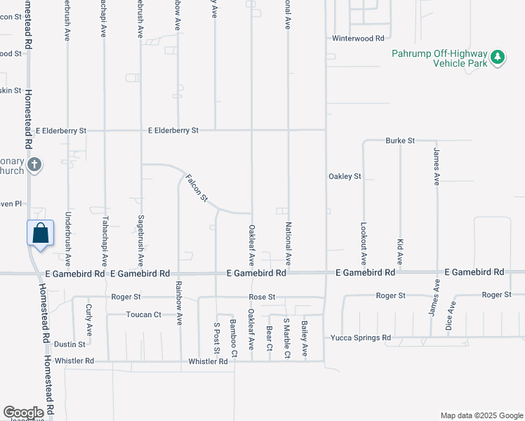 map of restaurants, bars, coffee shops, grocery stores, and more near 3781 Oakleaf Avenue in Pahrump