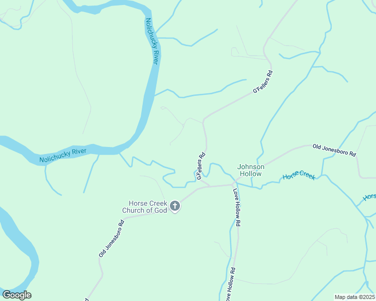 map of restaurants, bars, coffee shops, grocery stores, and more near 345 G'Fellers Road in Chuckey