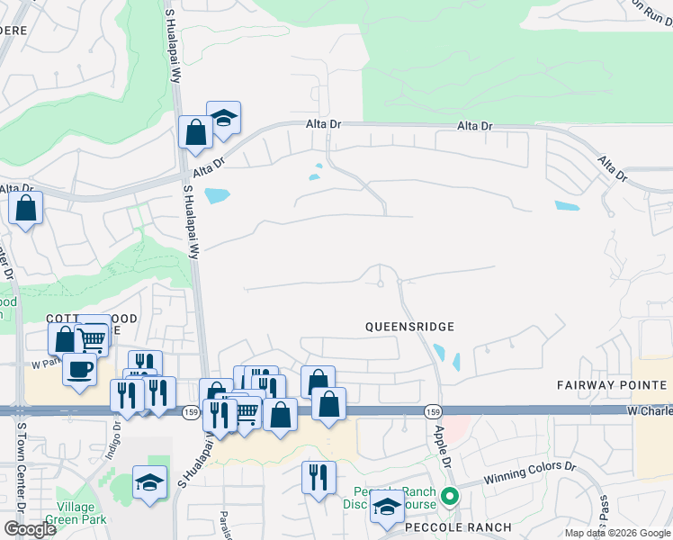 map of restaurants, bars, coffee shops, grocery stores, and more near 9708 Winter Palace Drive in Las Vegas