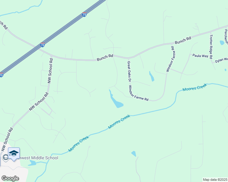 map of restaurants, bars, coffee shops, grocery stores, and more near 6100 Gwynedd Road in Summerfield