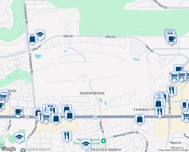 map of restaurants, bars, coffee shops, grocery stores, and more near 9504 Kings Gate Court in Las Vegas