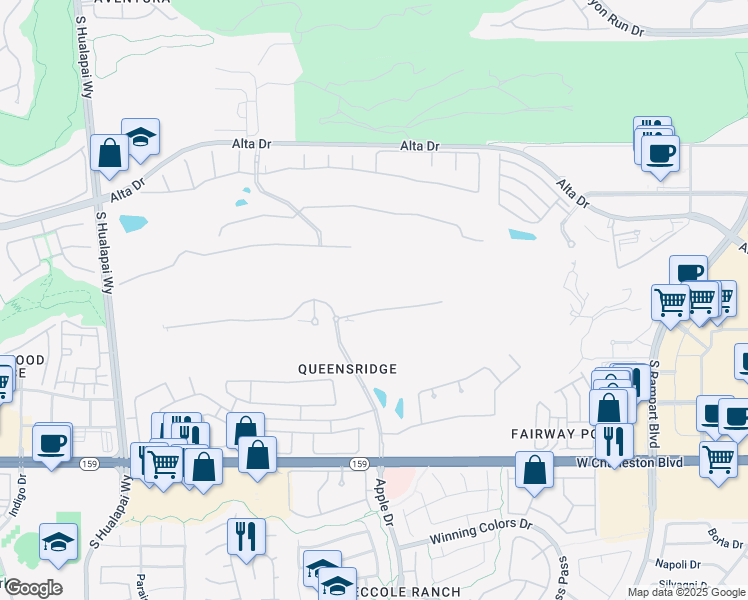 map of restaurants, bars, coffee shops, grocery stores, and more near 9504 Kings Gate Court in Las Vegas