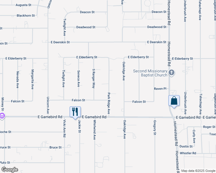 map of restaurants, bars, coffee shops, grocery stores, and more near 3750 Park Ridge Avenue in Pahrump