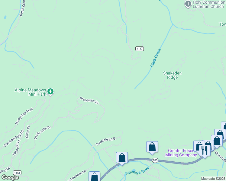 map of restaurants, bars, coffee shops, grocery stores, and more near 1383 Nettles Ridge Road in Banner Elk