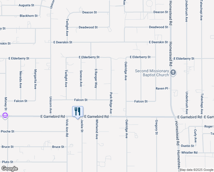 map of restaurants, bars, coffee shops, grocery stores, and more near 3750 Park Ridge Avenue in Pahrump