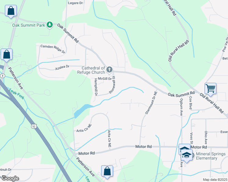 map of restaurants, bars, coffee shops, grocery stores, and more near 4841 Stonewall Street in Winston Salem