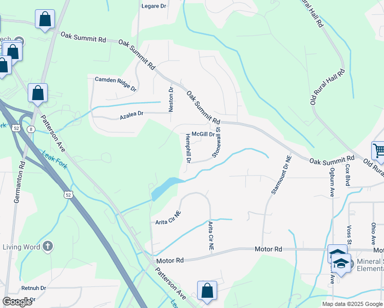 map of restaurants, bars, coffee shops, grocery stores, and more near 4811 Hemphill Drive in Winston-Salem