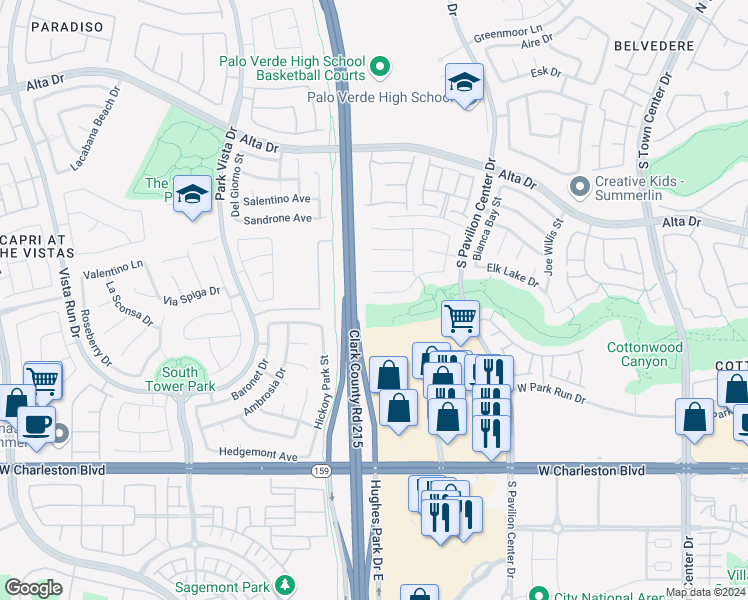 map of restaurants, bars, coffee shops, grocery stores, and more near 11037 Salford Drive in Las Vegas