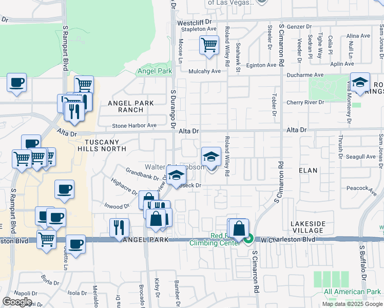 map of restaurants, bars, coffee shops, grocery stores, and more near 8408 White Eagle Avenue in Las Vegas