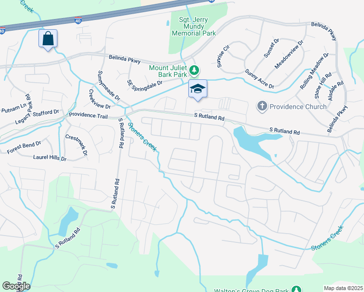 map of restaurants, bars, coffee shops, grocery stores, and more near 1140 Bastion Circle in Mt. Juliet