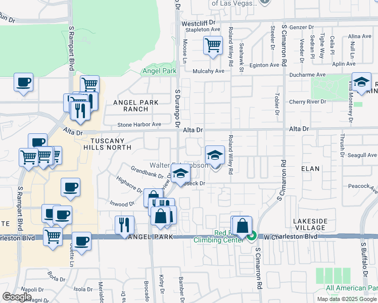 map of restaurants, bars, coffee shops, grocery stores, and more near 8408 White Eagle Avenue in Las Vegas