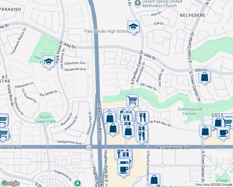 map of restaurants, bars, coffee shops, grocery stores, and more near 11009 Salford Dr in Las Vegas