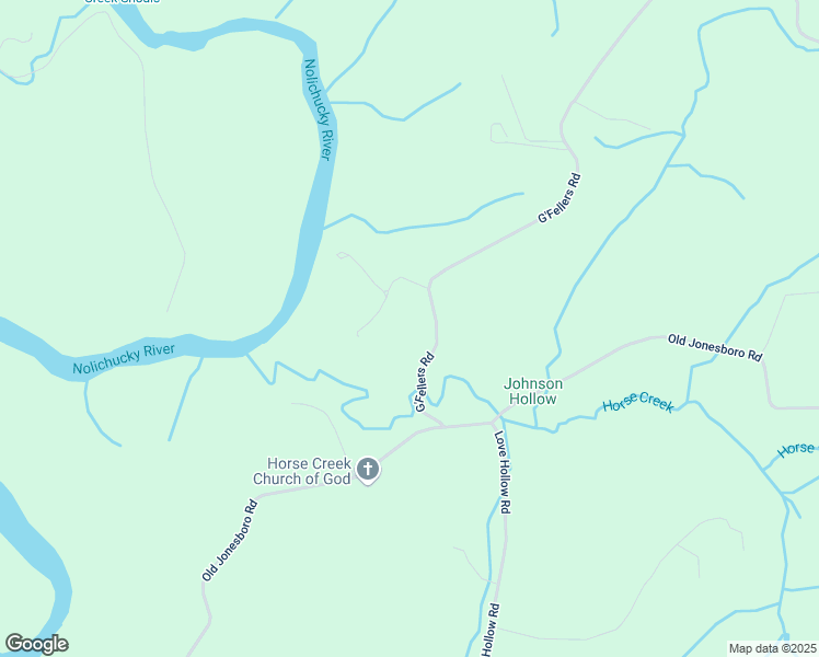 map of restaurants, bars, coffee shops, grocery stores, and more near 345 G'Fellers Road in Chuckey