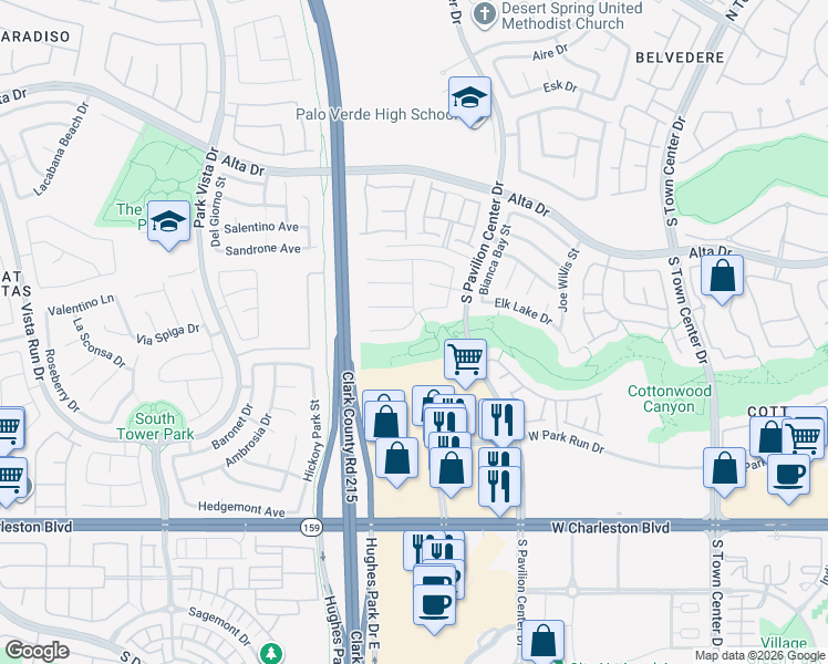 map of restaurants, bars, coffee shops, grocery stores, and more near 11009 Salford Drive in Las Vegas