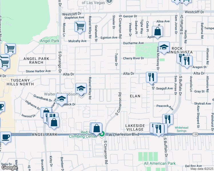 map of restaurants, bars, coffee shops, grocery stores, and more near 529 Sueno Court in Las Vegas