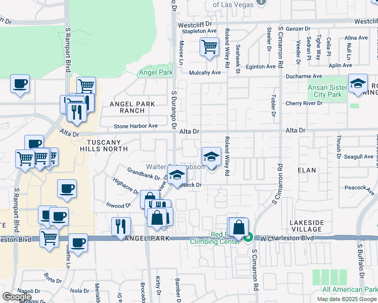 map of restaurants, bars, coffee shops, grocery stores, and more near 8408 White Eagle Avenue in Las Vegas