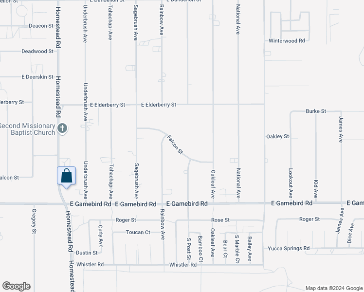 map of restaurants, bars, coffee shops, grocery stores, and more near East Falcon Street in Pahrump