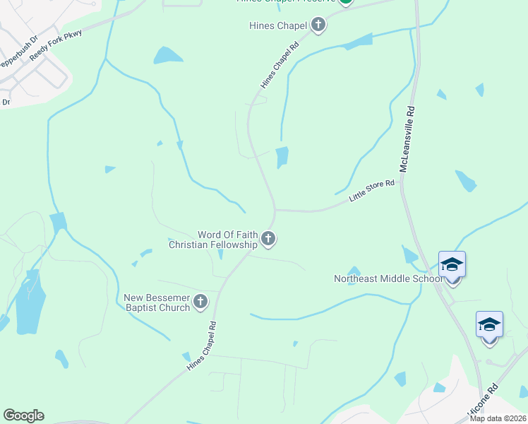 map of restaurants, bars, coffee shops, grocery stores, and more near 4401 Hines Chapel Road in McLeansville
