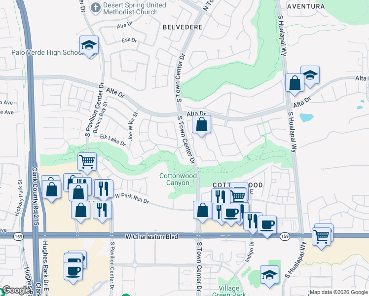 map of restaurants, bars, coffee shops, grocery stores, and more near 700 Chase Tree Street in Las Vegas