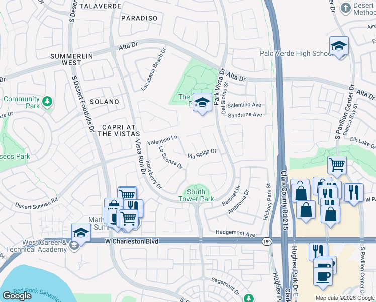 map of restaurants, bars, coffee shops, grocery stores, and more near 792 Tillis Place in Las Vegas