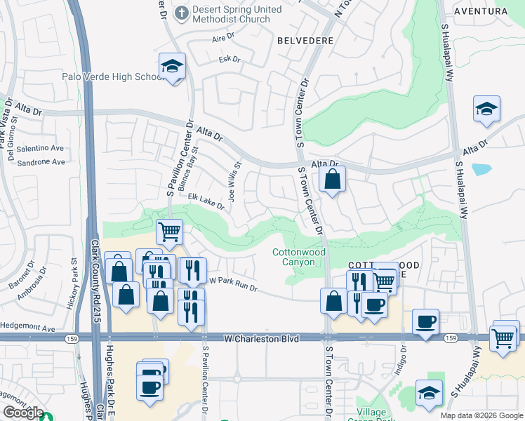 map of restaurants, bars, coffee shops, grocery stores, and more near 724 Trixis Place in Las Vegas