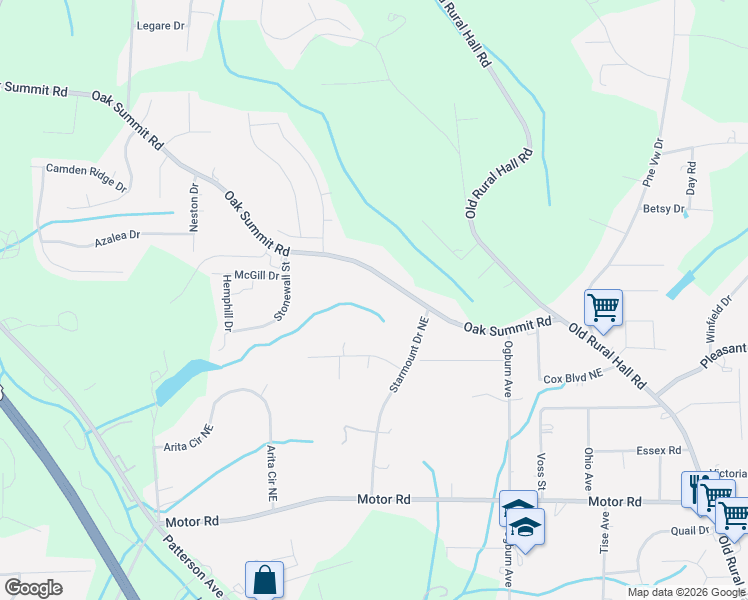 map of restaurants, bars, coffee shops, grocery stores, and more near 620 Oak Summit Road in Winston-Salem