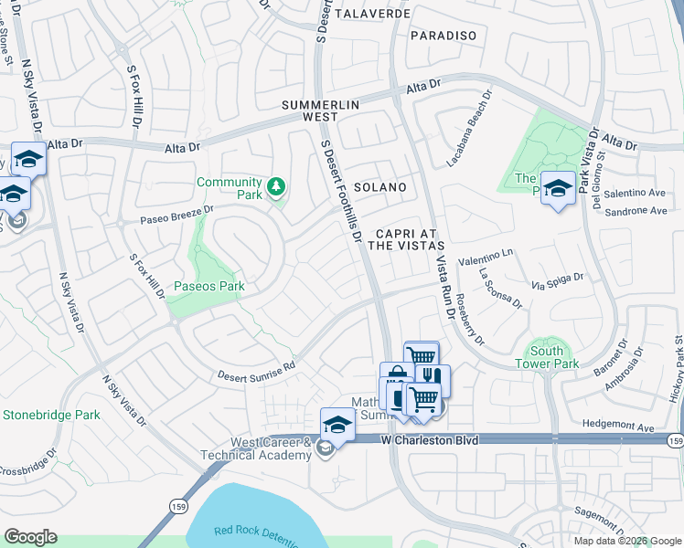 map of restaurants, bars, coffee shops, grocery stores, and more near in Las Vegas