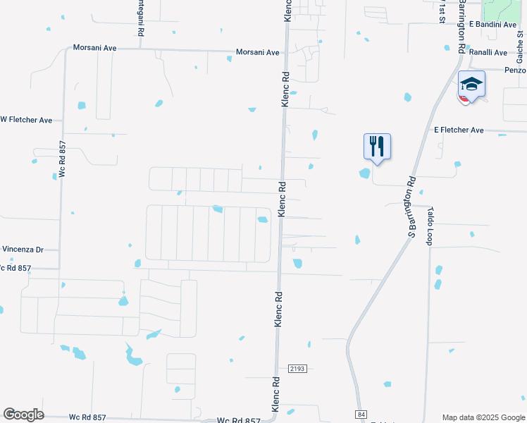 map of restaurants, bars, coffee shops, grocery stores, and more near 865 Klenc Road in Springdale
