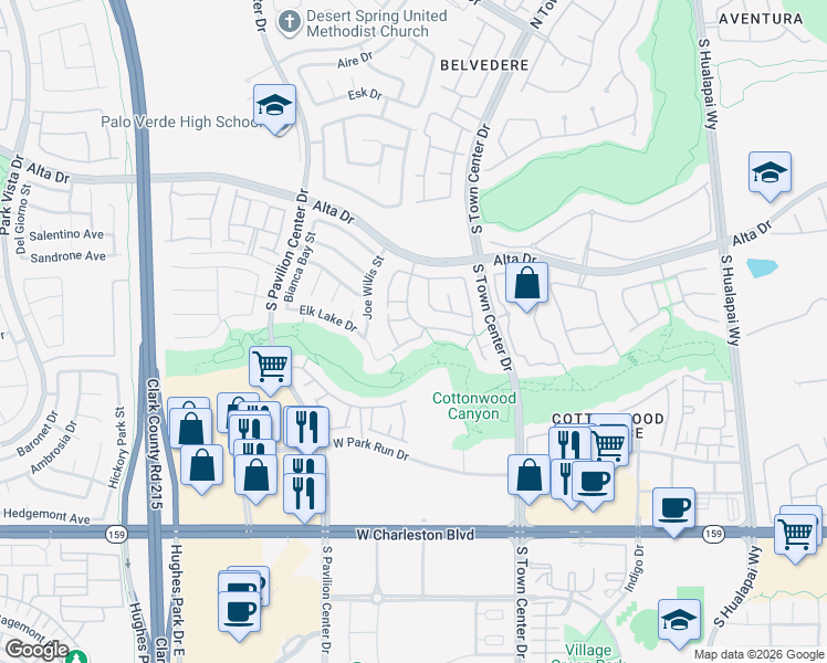 map of restaurants, bars, coffee shops, grocery stores, and more near in Las Vegas