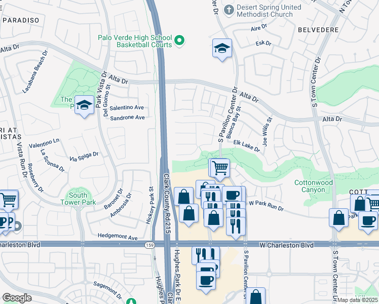 map of restaurants, bars, coffee shops, grocery stores, and more near 11016 Salford Drive in Las Vegas