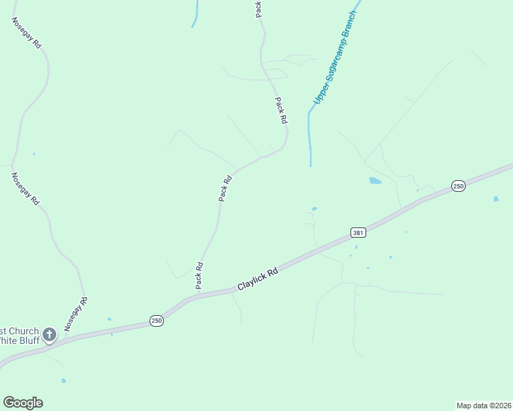 map of restaurants, bars, coffee shops, grocery stores, and more near 1555 Claylick Road in White Bluff
