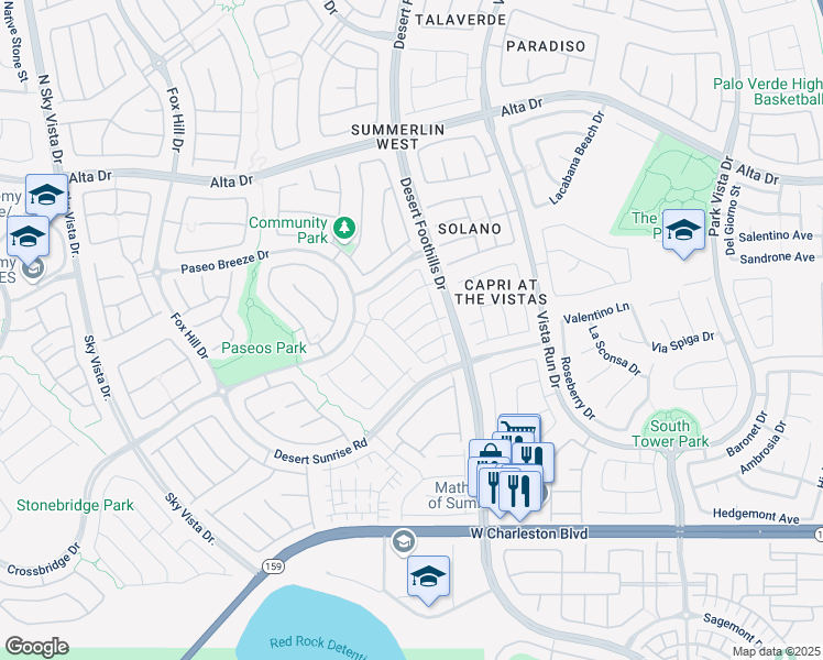 map of restaurants, bars, coffee shops, grocery stores, and more near 11908 Arenoso Drive in Las Vegas