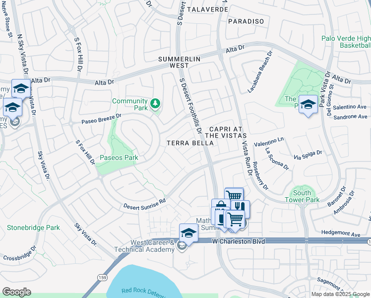 map of restaurants, bars, coffee shops, grocery stores, and more near 11908 Arenoso Drive in Las Vegas