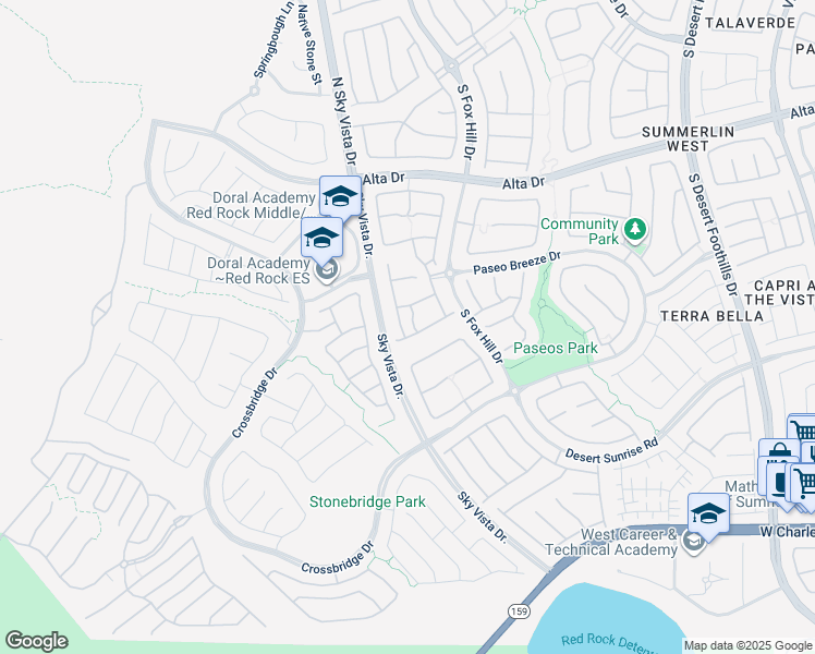 map of restaurants, bars, coffee shops, grocery stores, and more near 744 Catalina Aisle Street in Las Vegas