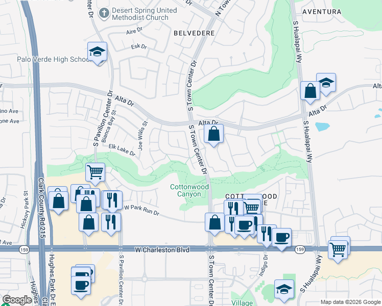 map of restaurants, bars, coffee shops, grocery stores, and more near 660 Chase Tree Street in Las Vegas